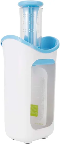 Miniatura 9 de Oumefar Exprimidor de puré de frutas con 10 bolsas de compresión DIY Squeeze Station para alimentos (azul)