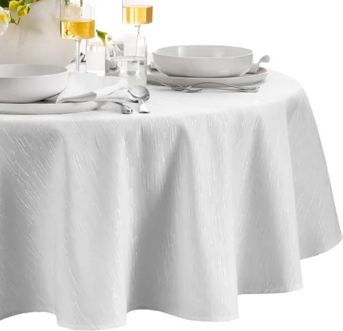 Miniatura 22 de Elrene Home Fashions - Mantel Continental de textura sólida resistente al agua, manchas y arrugas, 70 pulgadas, redondo, color gris pardo