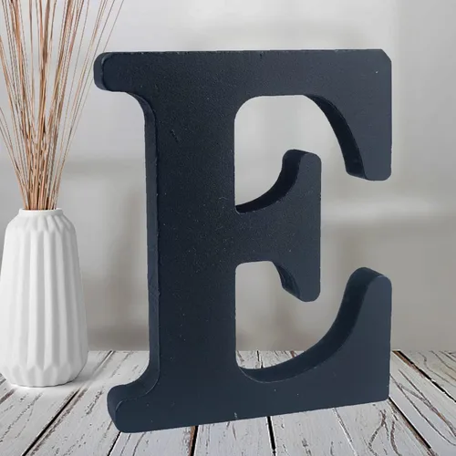 Miniatura 11 de AOCEAN Letras de madera de 6 pulgadas en negro, letra de madera sin terminar para letras decorativas de pared, letras en relieve, letrero de corte B