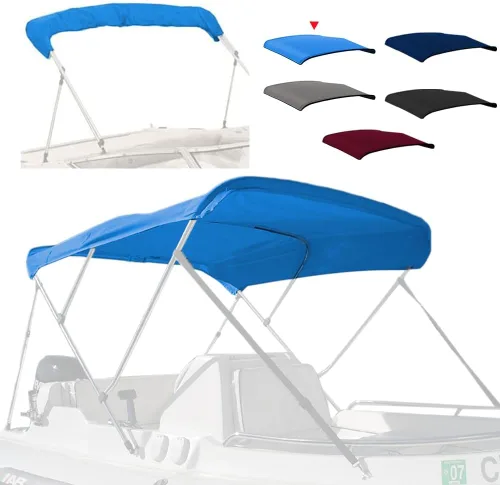 Miniatura 18 de Funda de repuesto para parte superior Bimini de 3 arcos, resistente a la decoloración y a las grietas, poliéster de grado marino 600D, impermeable