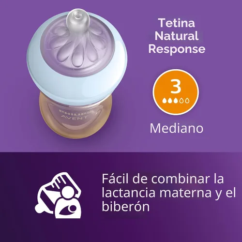 Miniatura 7 de Philips Avent Biberones naturales de PPSU con pezones de flujo medio (flujo 3), 9 onzas, con decoración, paquete de 2, SCY943/02