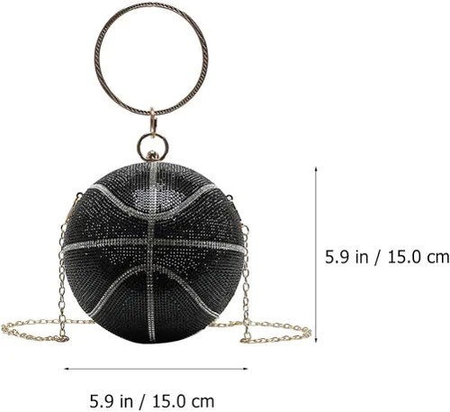 Miniatura 2 de ValiCLUD - Bolso de noche para mujer, redondo, con forma de baloncesto