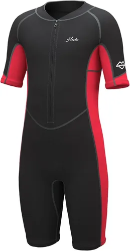 Miniatura 9 de Hevto Traje de neopreno corto para niños, de 2 mm, para niños pequeños, niñas y jóvenes, traje térmico con cremallera frontal para natación