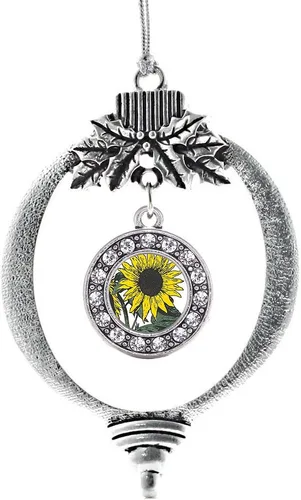 Miniatura 39 de Inspired Silver - Bonita bandera estadounidense - Adorno de Navidad plateado - Adorno de árbol de Navidad con dije circular con circonita cúbica