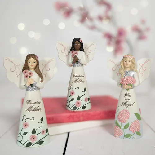 Miniatura 19 de Pavilion Gift Company 82433 Bless This Home - Figura de ángel ébano de 6 pulgadas, color crema
