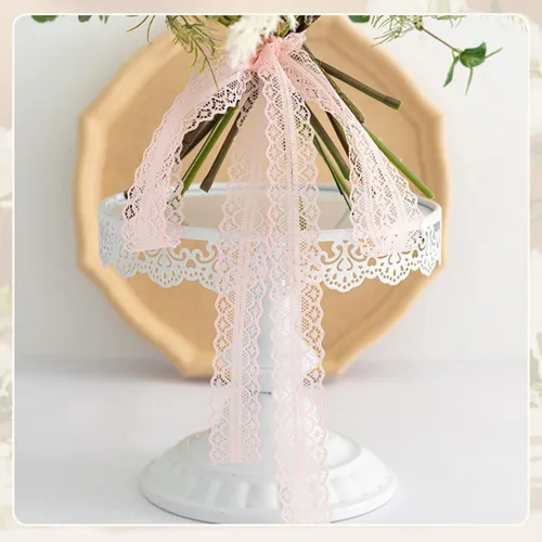 Miniatura 7 de Cinta de encaje con ribete, tela de encaje con patrón vintage en rollo - Perfecta para envolver regalos, manualidades, diseño de flores, costura