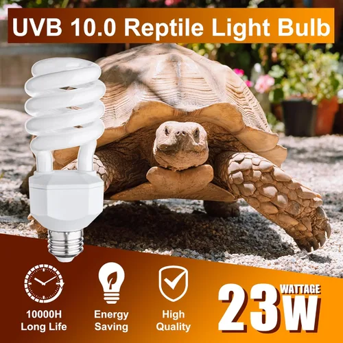 Miniatura 5 de Bombilla UVB para reptiles 10.0, 23 W UV espiral compacta lámpara de terrario fluorescente ideal para reptiles del desierto, dragones barbudos