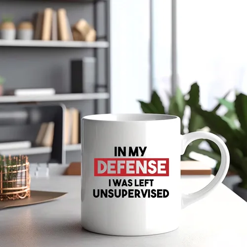 Miniatura 4 de Panvola In My Defense I Was Left Unsupervised - Taza de cerámica sarcástica de 11 onzas para compañero de trabajo Classmate Novedoso vaso