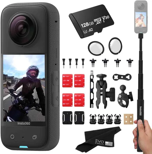 insta360 X3 - Cámara de acción 360 impermeable con sensores de 1/2 '' 48MP, video HDR de 5.7K, foto de 72 MP, lente única 4K, pantalla táctil de