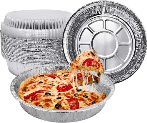 Miniatura 2 de Round Aluminum Foil Pans with Clear Lids (50, 7 inch)
