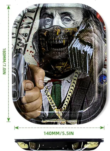 Miniatura 2 de Pequeñas bandejas de metal con tapa magnética suave de PVC Bandeja de metal con tapa de cubierta Bandeja decorativa pequeña y bonita Ideal