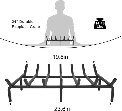 Miniatura 2 de Rejilla de Troncos para Chimenea, Soporte de Acero Sólido Resistente para Leña, Portador de Leña para Estufa de Hogar Interior, Brasero Exterior