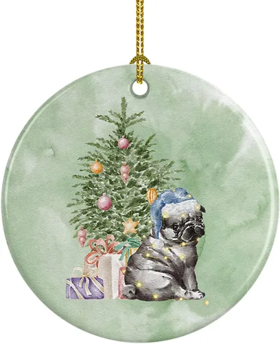 Miniatura 35 de Caroline's Treasures Bulldog, Bulldog inglés #2 y árbol de cerámica adorno colgante para árbol de Navidad, decoración colgante para el hogar