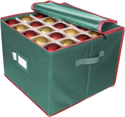 ProPik - Caja de almacenamiento para adornos navideños, con capacidad para 75 esferas, dividida en 3 bandejas con divisores para organizar, hecha de