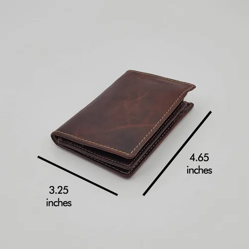 Miniatura 5 de ag wallets Billetera plegable de cuero de vaca para hombre con forma única y tarjeta de identificación (marrón vintage), OS (1209CF), Marrón