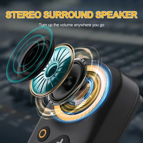 Miniatura 3 de Altavoz Bluetooth portátil, Bluetooth 5.4 Clip en altavoz inalámbrico con micrófono, función TWS, 12 horas de reproducción, IPX5 impermeable, mini
