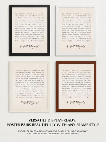 Miniatura 8 de F Scott Fitzgerald Quotes - "For What It's Worth" - Imagen inspiradora de arte de pared, decoración de pared para sala de estar, decoración floral