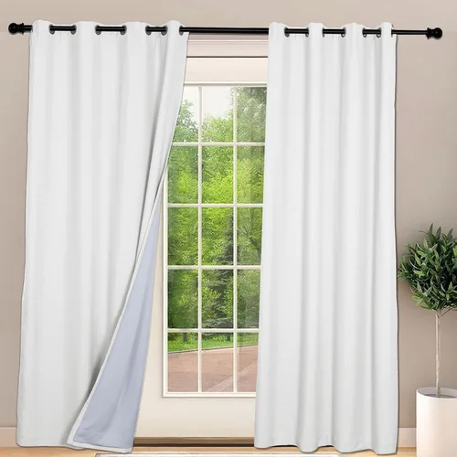 Miniatura 29 de Frelement Cortinas opacas extralargas de 108 pulgadas de largo, para sala de estar, cortinas de lino con bloqueo de luz, cortinas con aislamiento