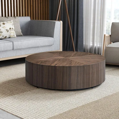 Miniatura 33 de Mesa de centro moderna, mesa de té central circular de 15.75 pulgadas, mesa de cóctel, mesas de centro redondas cilíndricas para sala de estar