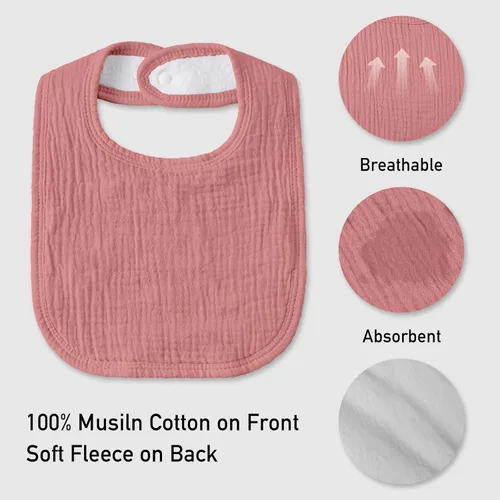 Miniatura 6 de Baberos de muselina para babeo de bebé para niños y niñas unisex, paquete de 6 baberos de algodón suave para dentición y babeo, regalos esenciales