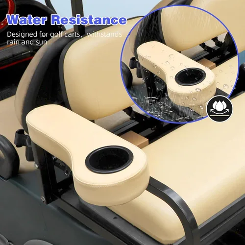 Miniatura 6 de Roykaw Reposabrazos para carrito de golf con portavasos compatible con EZGO Club Car Yamaha – Marco de soporte mejorado, no requiere perforación
