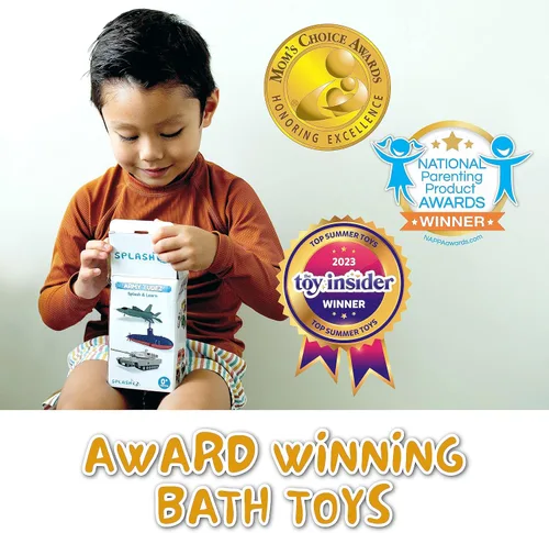 Miniatura 3 de SplashEZ Juguetes de Baño para Niños de 4-8 Años, Juguetes de Baño para Niños Varones, Sin Moho Sin Agujeros Sellados, Conjunto de Juego Militar