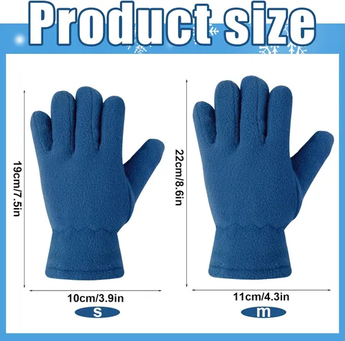 Miniatura 2 de SATINIOR 3 pares de guantes de invierno de forro polar para niños y niñas, guantes cálidos para niños y niñas, suministros de actividades al aire