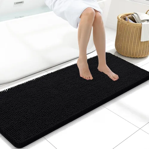 Miniatura 24 de Arotive Alfombras de baño de felpilla extrasuaves y absorbentes, de 24 x 16 pulgadas, lavables a máquina, parte trasera de goma antideslizante