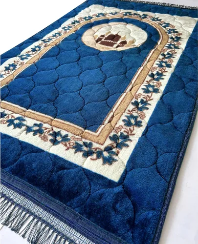 Miniatura 10 de Alfombra de oración musulmana islámica, muy gruesa, para hombres y mujeres, con cuentas de oración islámica, para viajes de Eid, Ramadán, suave