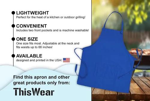 Miniatura 7 de ThisWear Keep Calm And Bake Cook or Grill On Two Pocket Adjustable Bib Delantal