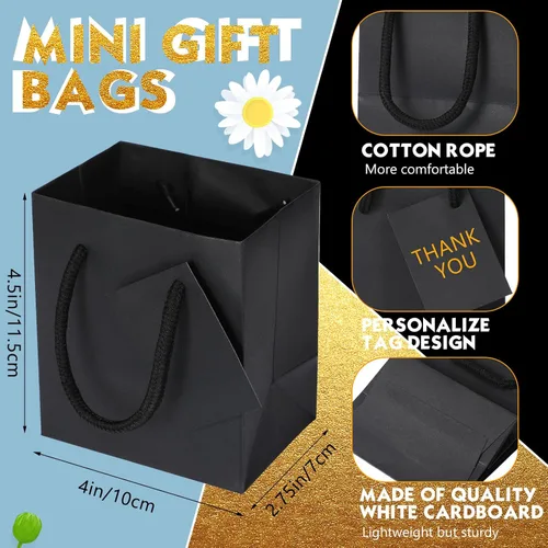 Miniatura 2 de Zhehao Paquete de 50 mini bolsas de regalo para el Día de la Madre a granel de 4 x 2.75 x 4.5 pulgadas, pequeñas bolsas de regalo de agradecimiento