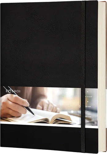 Miniatura 12 de EMSHOI Cuaderno Bullet Journal de Puntos, Diario B5 Grande de Cuero Suave, 192 Páginas Numeradas 100gsm Cuaderno de Cuadrícula de Puntos Grueso