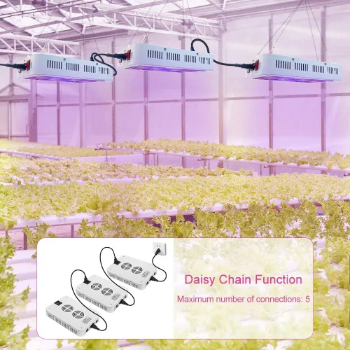 Miniatura 7 de NAILGIRLS Luz LED de crecimiento, lámpara de cultivo de 600 W para plantas de interior de espectro completo con higrómetro de temperatura de cadena