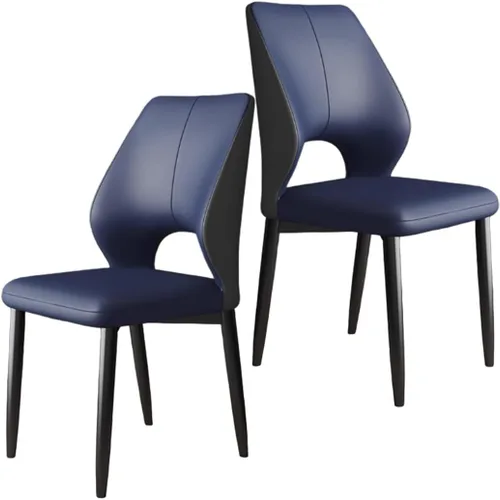 Miniatura 22 de YVYKFZD Simple Dining Chairs Set, PU Leather Kitchen Chairs, Armless Dining Room Chair with Metal Legs, Upholstered Living Room Chair, for Bedroom