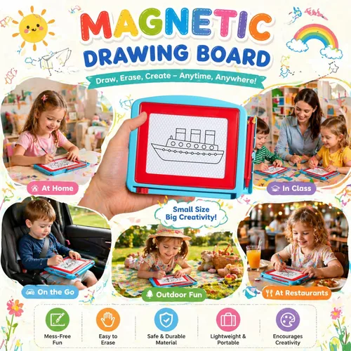 Miniatura 4 de Tinlade Paquete de 12 mini tableros magnéticos de dibujo para niños, pequeño boceto borrable, bloc de escritura, juguete de pintura a granel, regalo