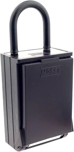 Miniatura 3 de NU-SET 2080-3 Caja de seguridad con combinación de botón para guardar llaves/tarjetas con grillete para colgar, color negro
