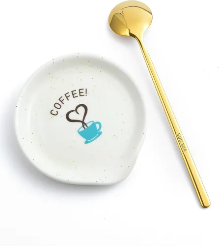 Miniatura 10 de FANGSUN Soporte para cucharas de café, mini soporte para decoración de encimera, de cerámica de granja de 3.5 pulgadas, soporte para cucharadita