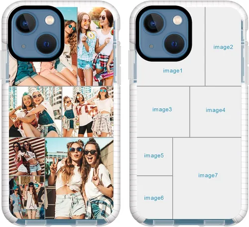 Miniatura 20 de Funda de teléfono personalizada para iPhone 13 Mini, funda personalizada de fotos de collage de múltiples imágenes, resistente a los arañazos, a