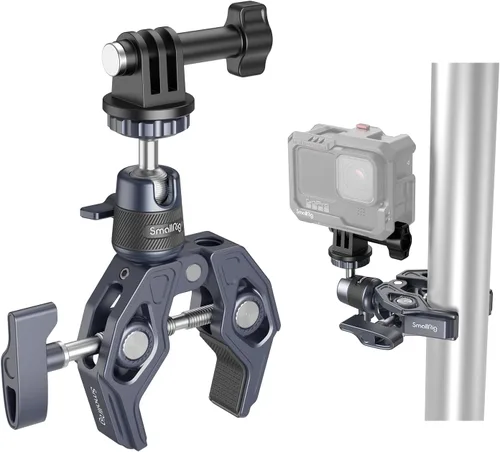 Miniatura 11 de SMALLRIG Abrazadera de montaje para cámara, brazo mágico de cabeza esférica y adaptador para Gopro, soporte para monitor de cámara con orificios