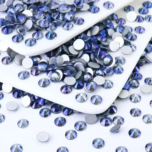 Miniatura 45 de 1440 piezas de diamantes de imitación SS20 de cristal de vidrio con parte posterior plana, gemas de cristal redondas de parte posterior plana