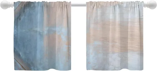Miniatura 44 de Shrahala Cortinas de nivel de chakras con mandala beige para ventanas de cocina, paneles de cortina de ventana de mandala multicapa de poliéster