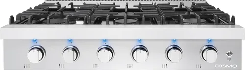 36 in. Lumin Collection Slide-In 6 quemadores de gas, LED, acero inoxidable