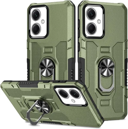 Miniatura 33 de Funda para Xiaomi Redmi Note 12 Pro 5G/Xiaomi Poco X5 Pro 5G Metal CD Patrón Anillo Titular Funda Teléfono Móvil Funda Protectora Anti-Caída Negro