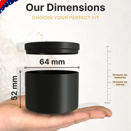 Miniatura 4 de True Candle Latas para hacer velas – Paquete de 24 recipientes de vela negros de 4 onzas a granel de 4 onzas – Latas vacías con tapas para velas