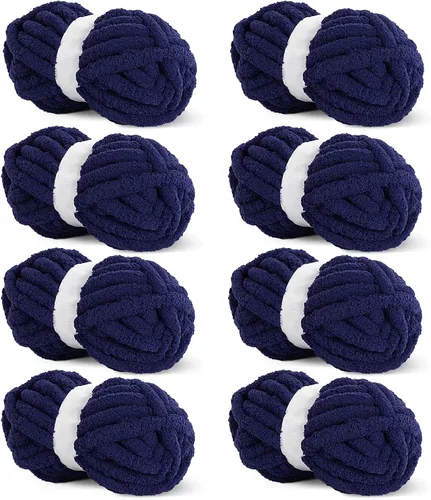 Miniatura 31 de HOMBYS Hilo de Chenille Grueso Carbón para Crochet, Hilo Grueso Espeso y Esponjoso para Tejer, Hilo Súper Grueso para Tejer Mantas a Mano, Hilo
