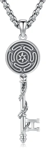 Miniatura 28 de Joyería Mágica para Mujeres y Hombres Nudo de Bruja Plata 925 Original Collar de Nudo de Bruja Tetragrammaton Hecate Collar Lilith Collar Pentagrama