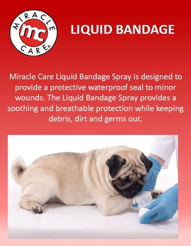 Miniatura 4 de Miracle Care Spray de vendaje líquido de primeros auxilios para perros y gatos, 4 onzas, protege instantáneamente heridas menores y desalienta lamer