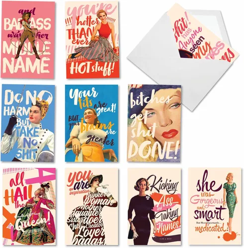 Miniatura 13 de NobleWorks Juego de 10 tarjetas de felicitación en blanco para todas las ocasiones con sobres de 5 x 7 pulgadas (10 diseños, 1 cada uno) Life's a