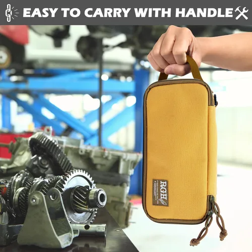 Miniatura 6 de Rough Enough - Bolsa de herramientas pequeña de lona, caja de herramientas portátil con asa de cremallera para motocicleta, bicicleta de carretera