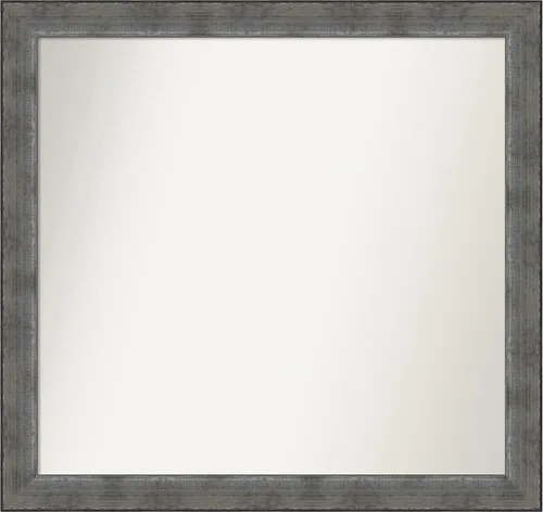 Miniatura 74 de Amanti Art Espejo de baño plateado para sobre el fregadero, 24 x 24 pulgadas, espejo cuadrado de peltre forjado a medida, marco de madera casual